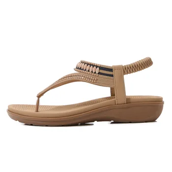 Yüksek Kalite Vintage kadın Sandalet Marka Yeni Rahat Rahat Kadın Flats Yaz Rahat Gladyatör Ayakkabı