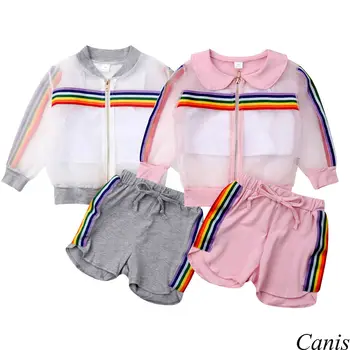 Yürüyor Çocuk Bebek Kız Ceket + Yelek + Pantolon Kıyafet 3 Adet UV Sunsuit Giysileri Yaz Seti Kız Ceket Yelek 3 Adet Tam Kollu