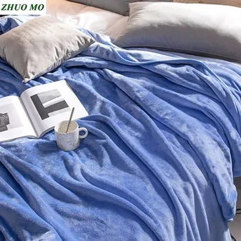 ZHUO MO 100 * 120cm Mercan polar battaniye sıcak kapak çocuk yumuşak yatak yorgan hediye kış ev öğrenci çarşaf battaniye