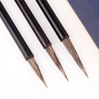 Çin Kaligrafi Fırçaları Kalem Seti Uzun Tepe Kanca Hattı Kaligrafi İnce Altın Vücut Boyama Fırçası Manzara Suluboya Resim