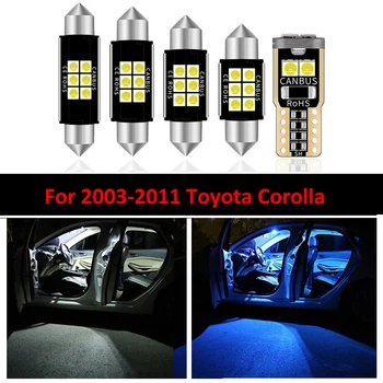 Üç Renk 8 adet/takım Beyaz LED elektrik ampulü İç Paketi Kiti Toyota Corolla 2003-2011 İçin Harita Dome Plaka İşık